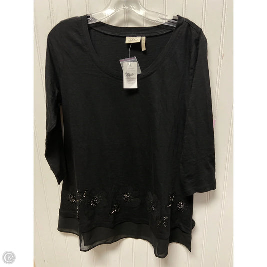 Top Long Sleeve By Logo In Black, Size: S