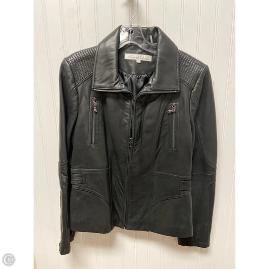 Jacket Leather By Kenneth Cole In Black, Size: L