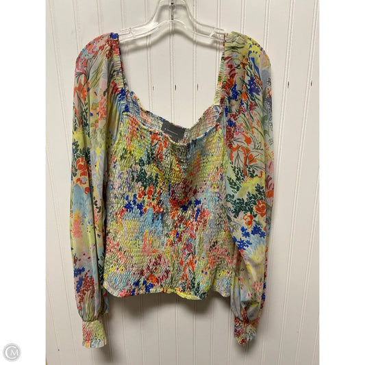 Top Long Sleeve By Anthropologie In Multi-colored, Size: L