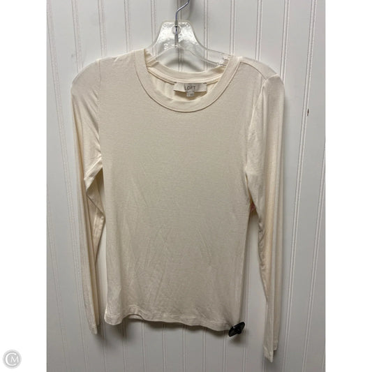 Top Long Sleeve Basic By Loft In Cream, Size: S