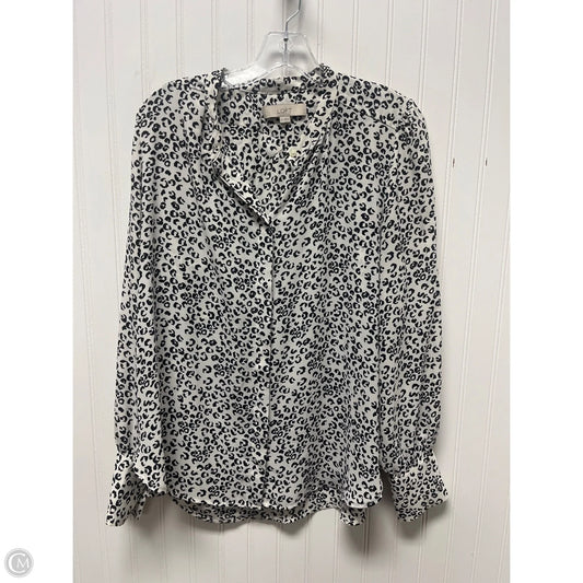 Top Long Sleeve Basic By Loft In Animal Print, Size: M