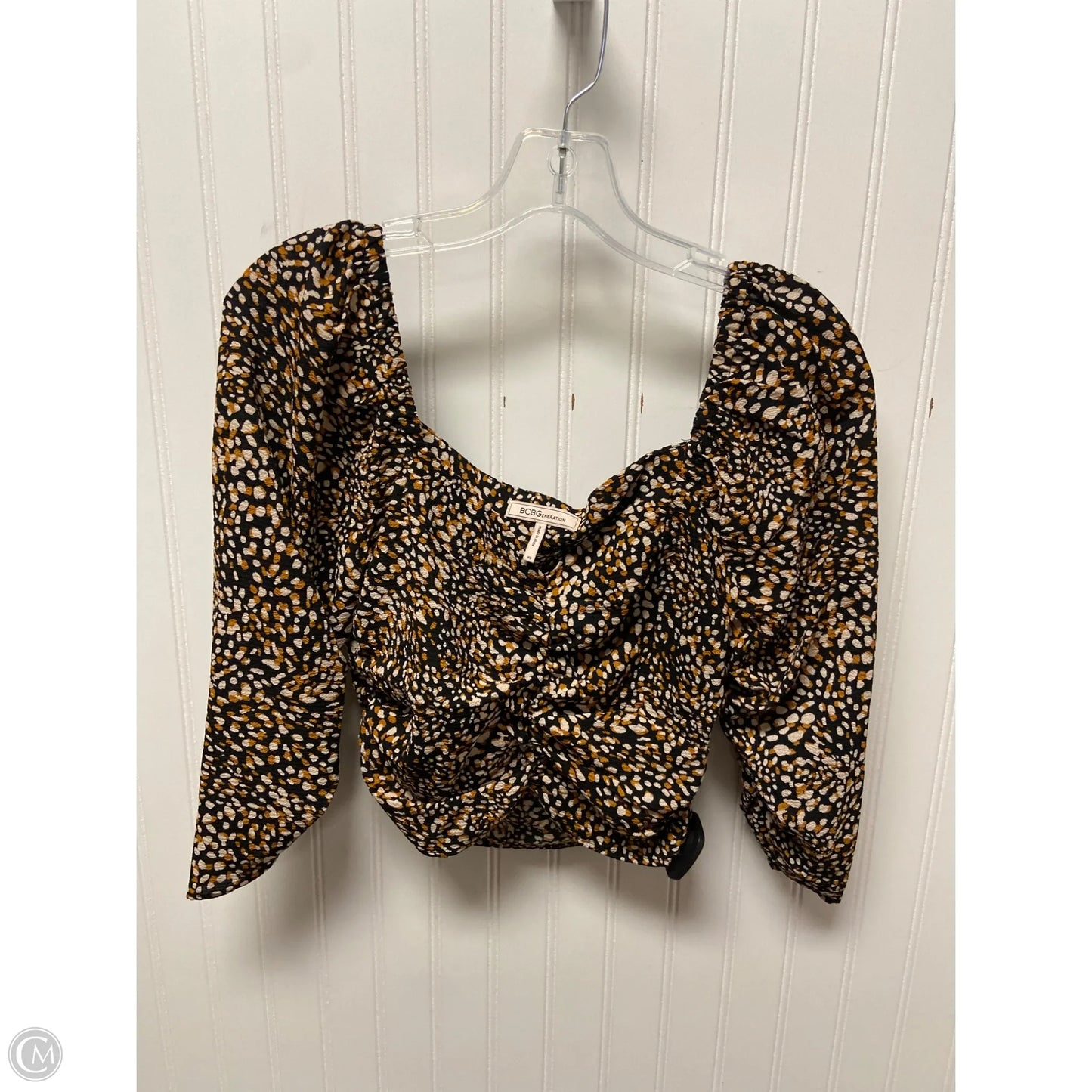 Top Long Sleeve Basic By Bcbgeneration In Black & Brown, Size: Xs