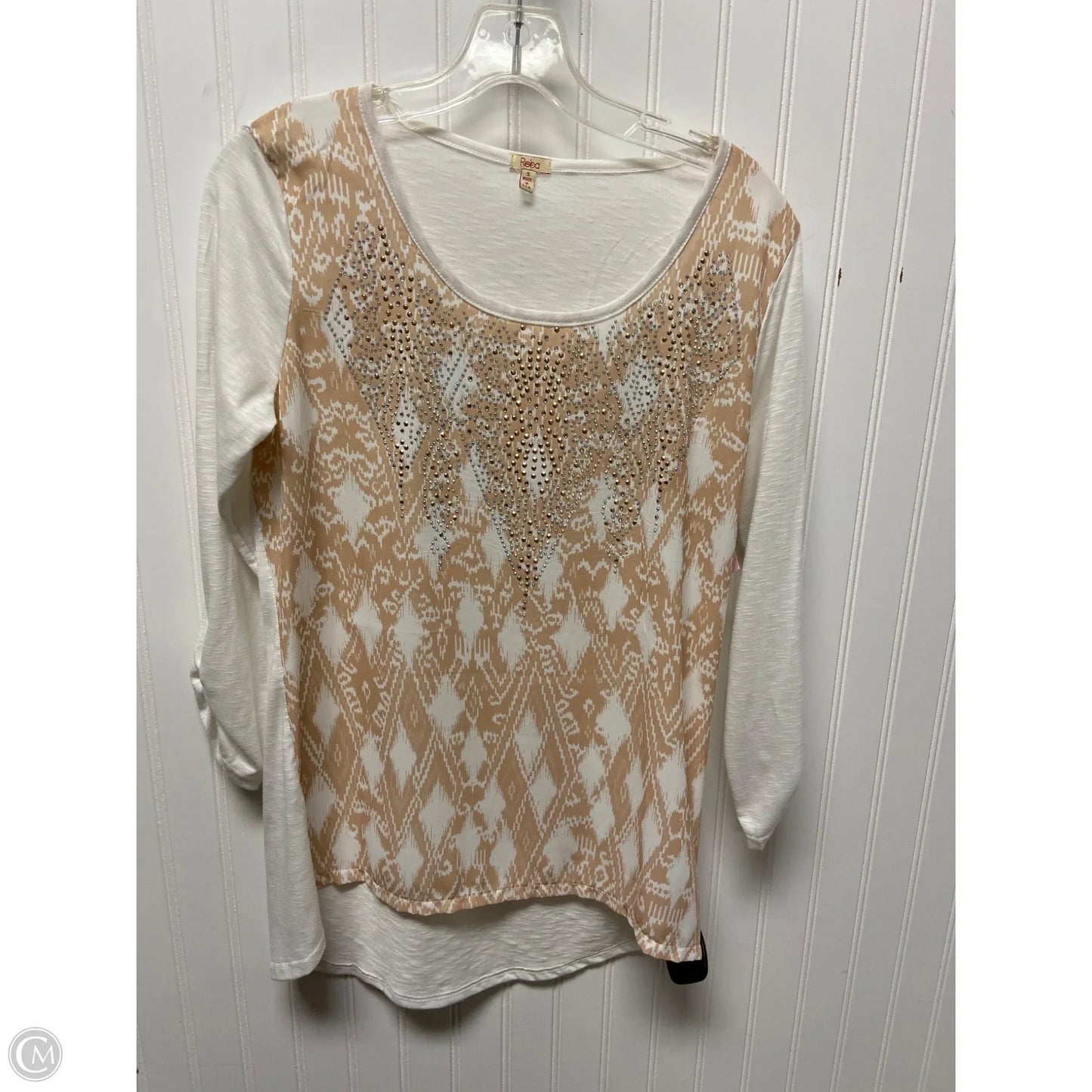 Top Long Sleeve By Reba In Black & Brown, Size: S