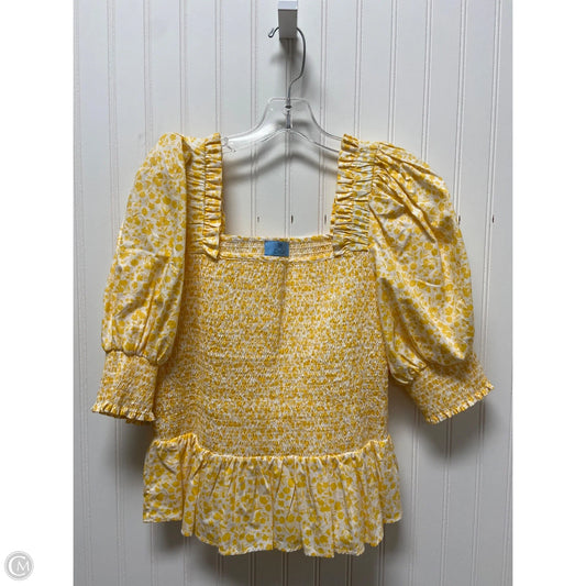 Top Short Sleeve By Cece In Yellow, Size: L
