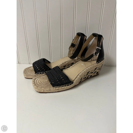 Sandals Heels Wedge By Vince Camuto In Black & Cream, Size: 9