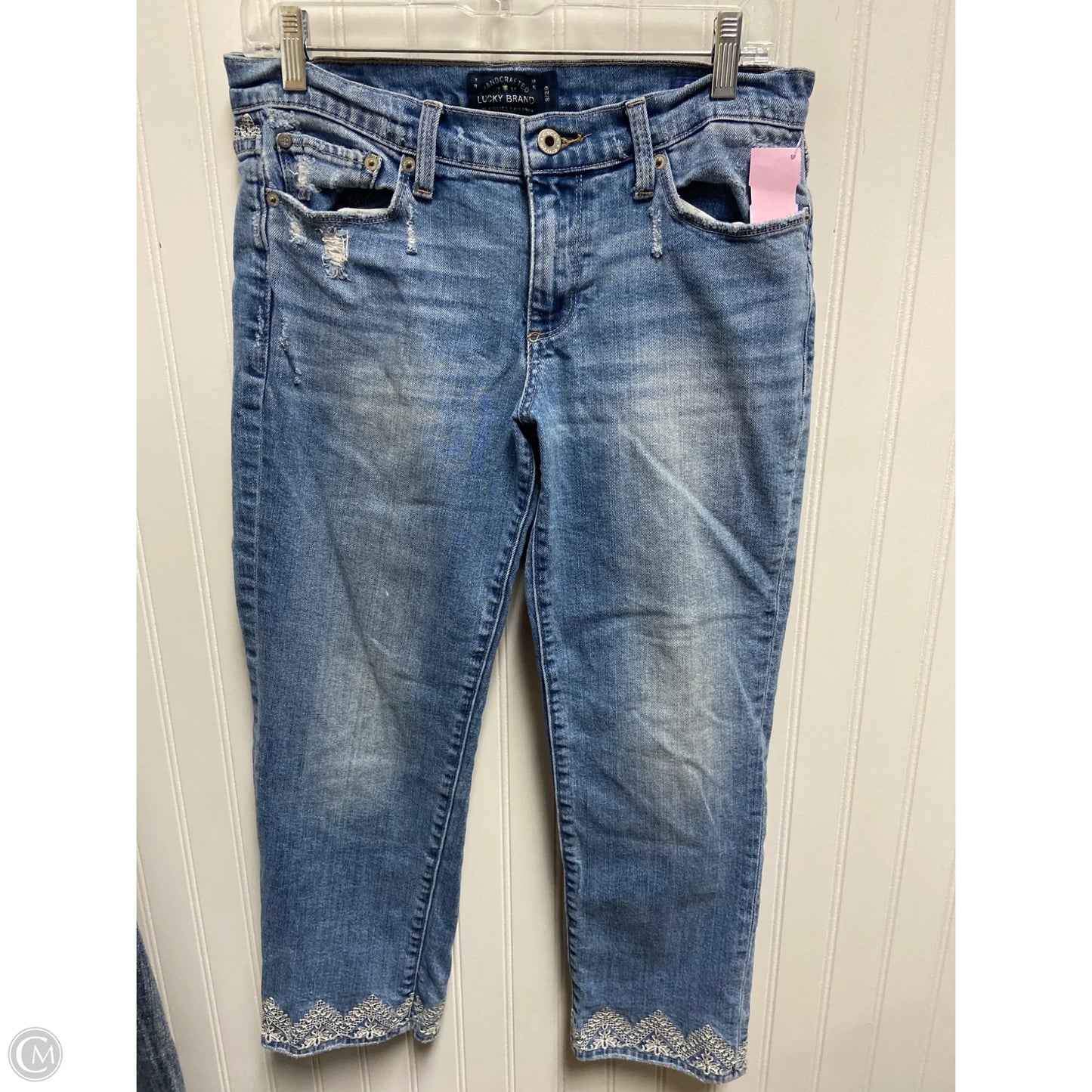 Jeans Cropped By Lucky Brand In Blue Denim, Size: 8