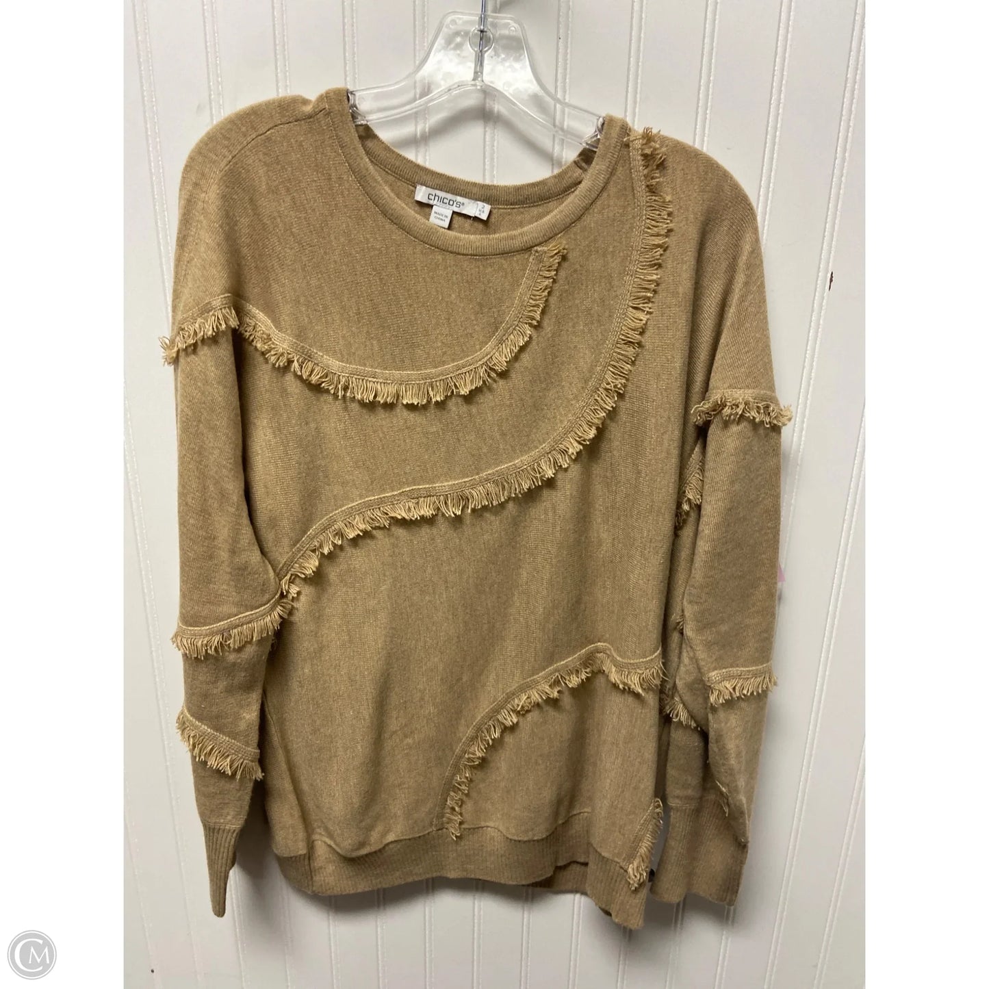 Sweater By Chicos In Tan, Size: L