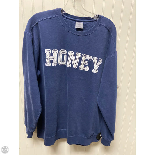 Sweatshirt Crewneck By Comfort Colors In Blue, Size: L