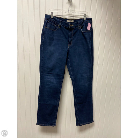 Jeans Straight By Levis In Blue Denim, Size: 14