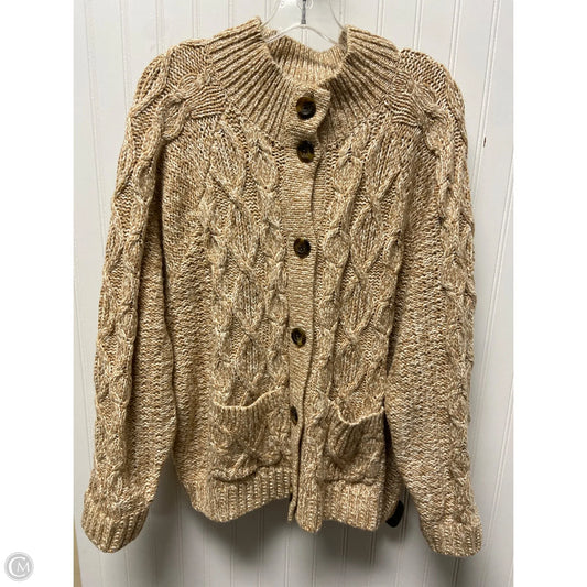 Sweater Cardigan By Talbots In Tan, Size: 2x
