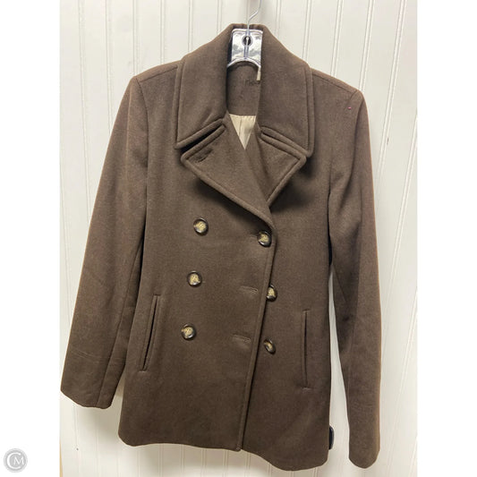 Coat Trench Coat By Calvin Klein In Brown, Size: Xs