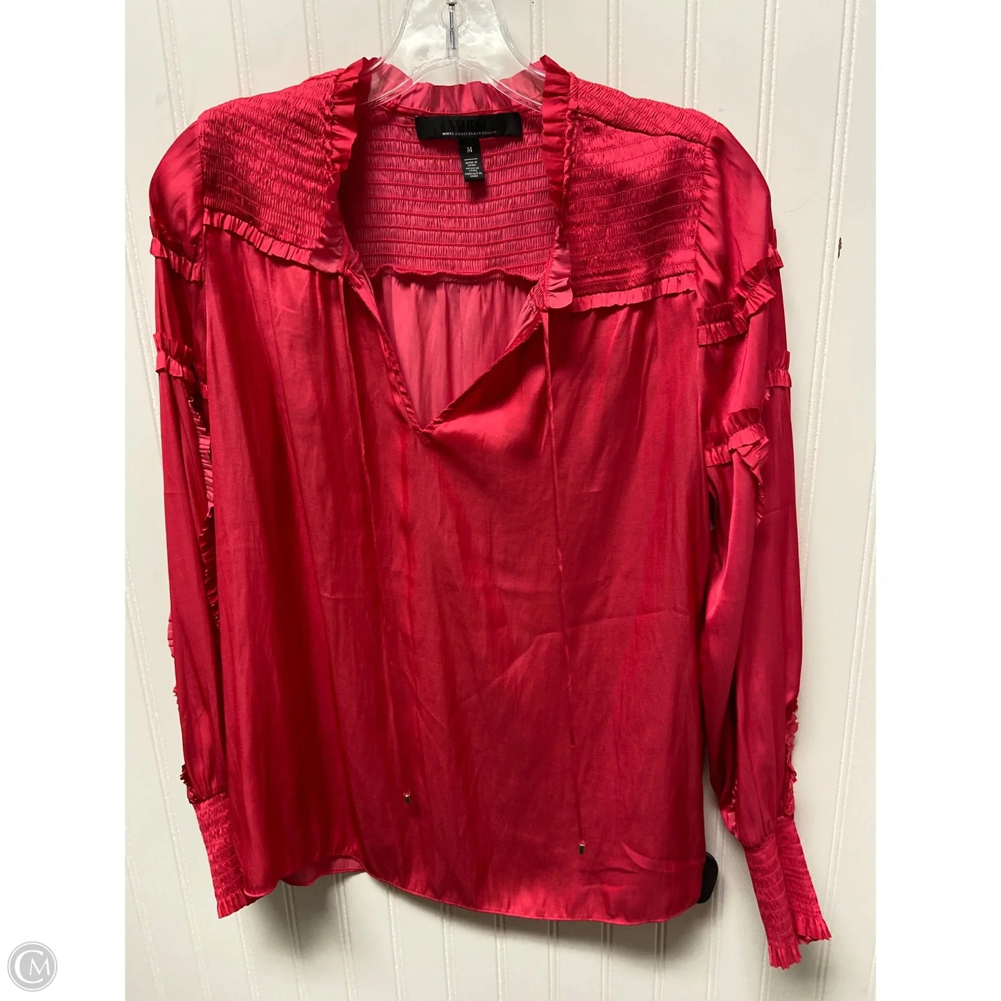 Top Long Sleeve By White House Black Market In Pink, Size: M