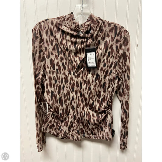 Top Long Sleeve By Nicole Miller In Animal Print, Size: M