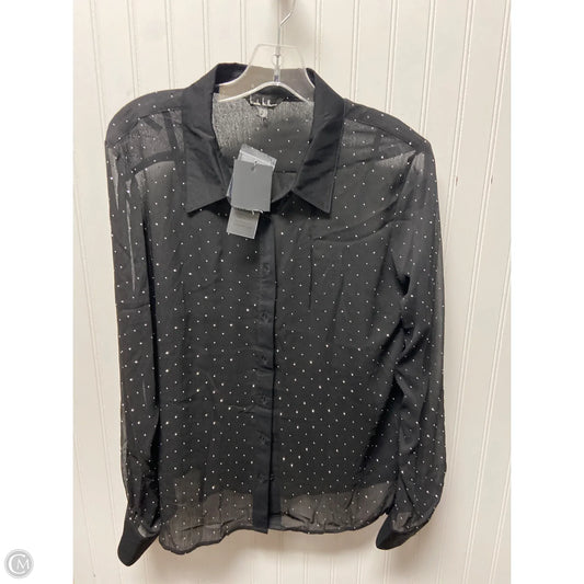 Top Long Sleeve By Nicole Miller In Black, Size: Xl