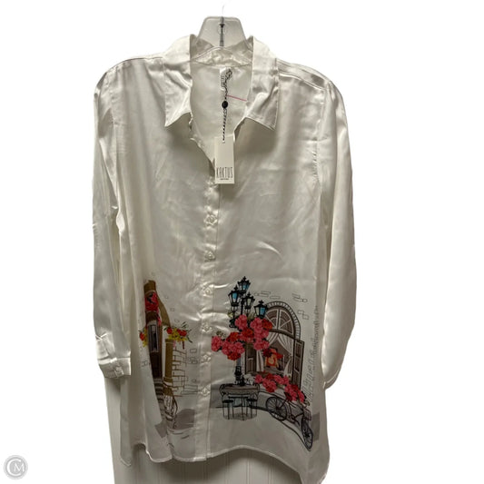 Top Long Sleeve By Kaktus In White, Size: S
