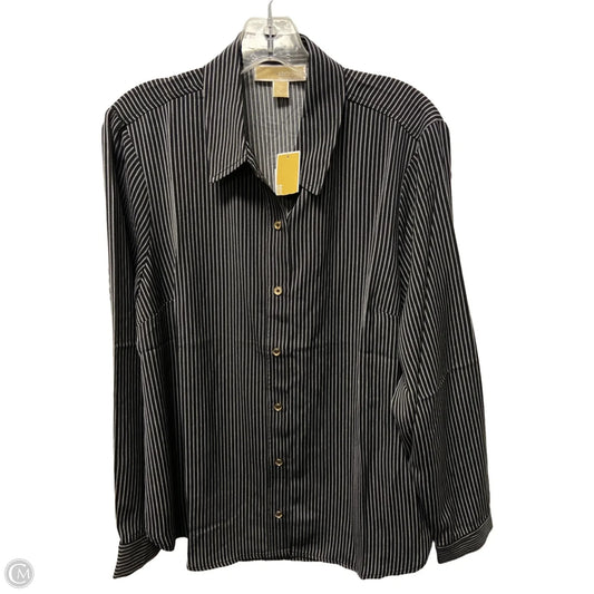 Top Long Sleeve By Michael By Michael Kors In Black & White, Size: L