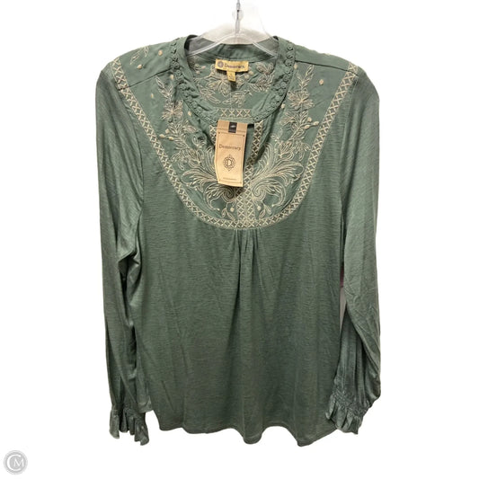 Top Long Sleeve By Democracy In Green, Size: L