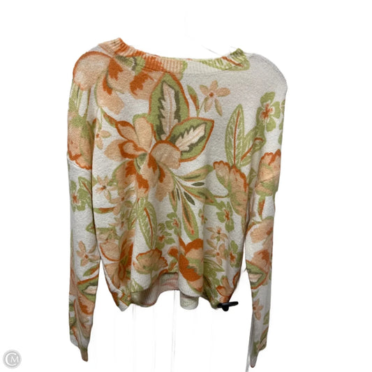 Sweater By Cece In Green & Orange, Size: M