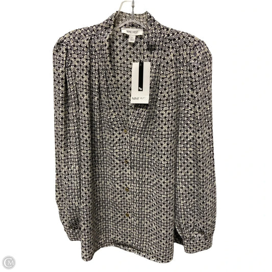 Top Long Sleeve By Nine West In Black & White, Size: L
