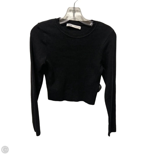 Top Long Sleeve Basic By Zara In Black, Size: M