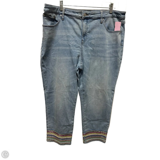 Jeans Cropped By Chicos In Blue Denim, Size: 16