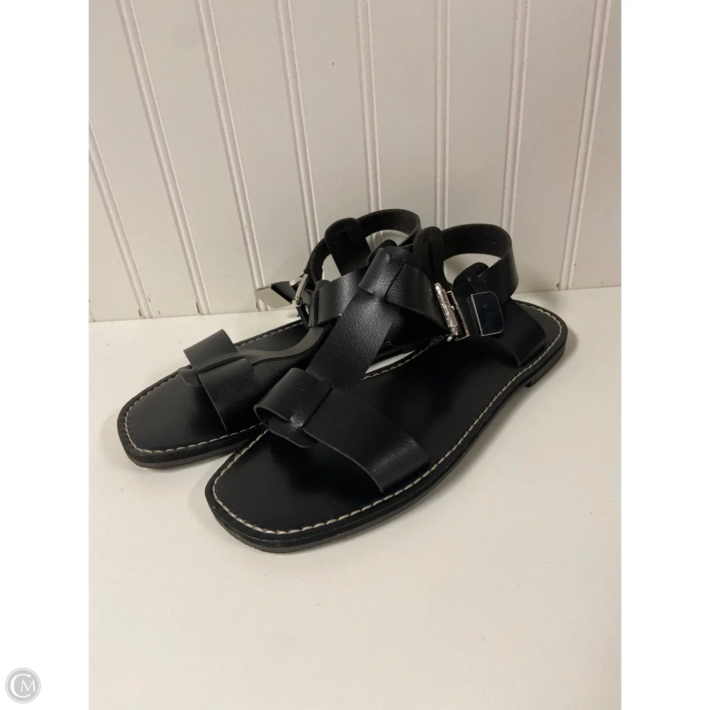 Sandals Flats By Time And Tru In Black, Size: 9
