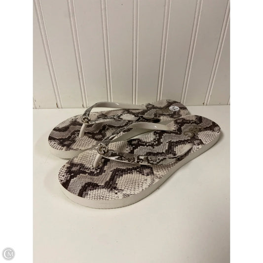 Sandals Flip Flops By Clothes Mentor In Snakeskin Print, Size: 7.5