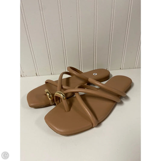 Sandals Flats By Time And Tru In Tan, Size: 8