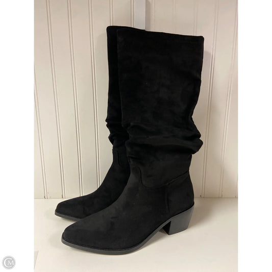 Boots Knee Heels By Clothes Mentor In Black, Size: 10