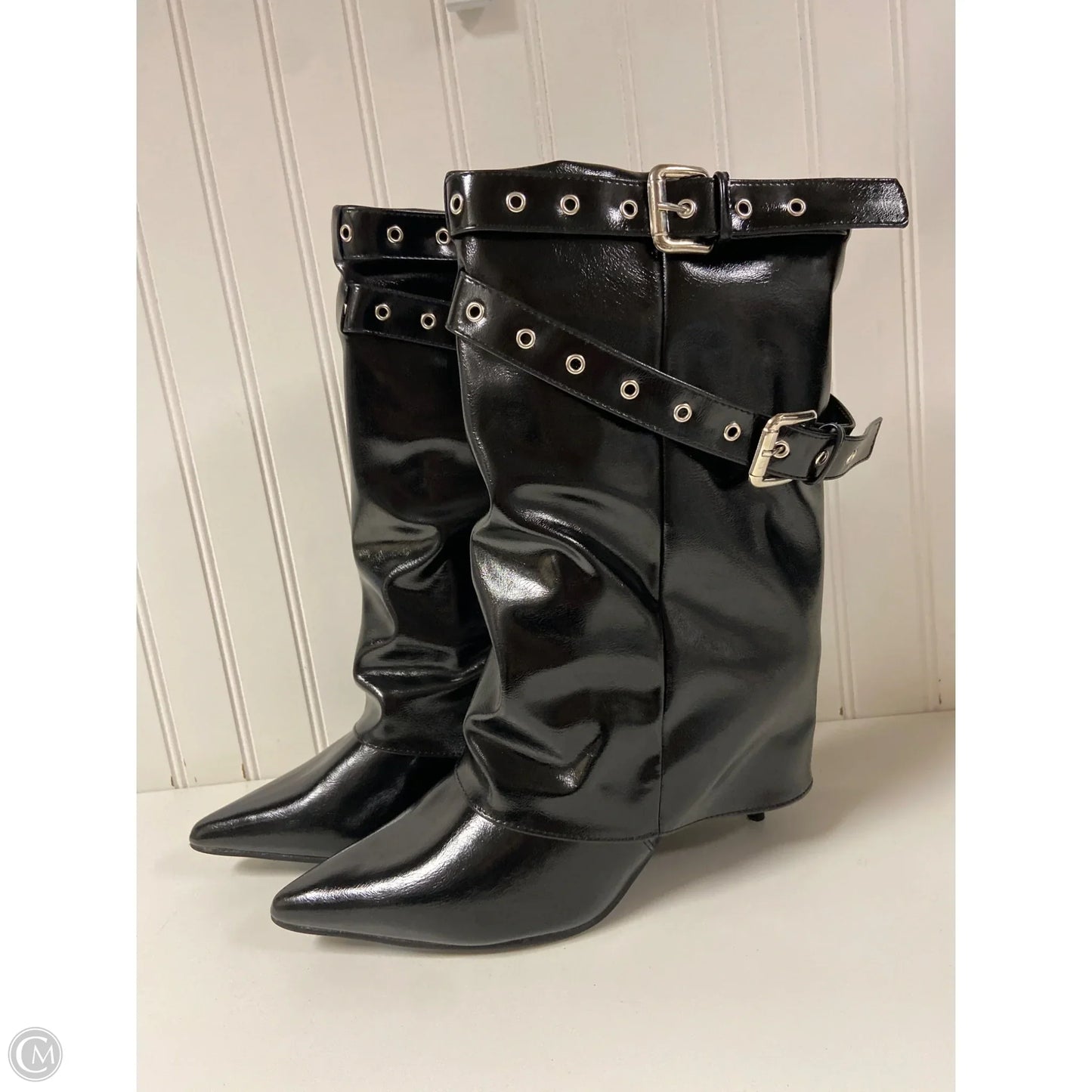 Boots Mid-calf Heels By Cmc In Black, Size: 10