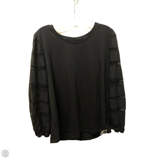 Top Long Sleeve Basic By Chicos In Black, Size: Xl