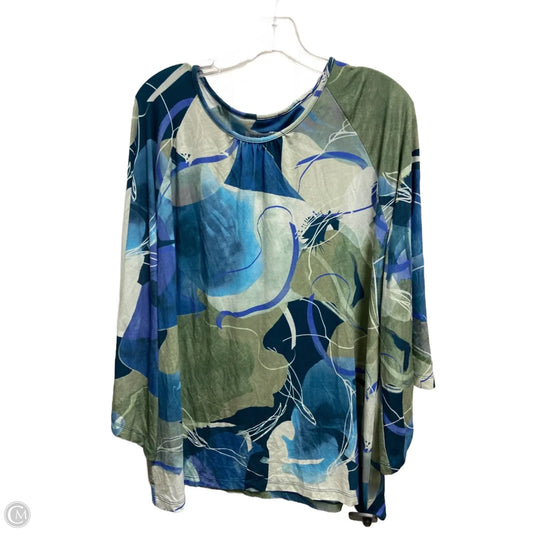 Top Long Sleeve Basic By Chicos In Blue & Green, Size: Xl