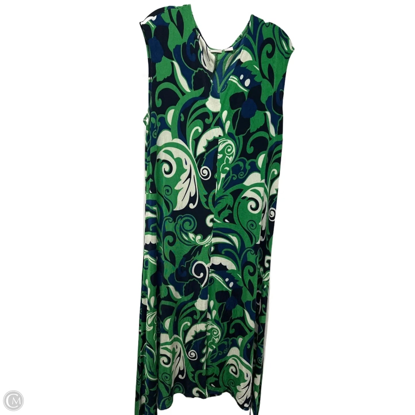 Dress Casual Maxi By Chicos In Blue & Green, Size: Xl