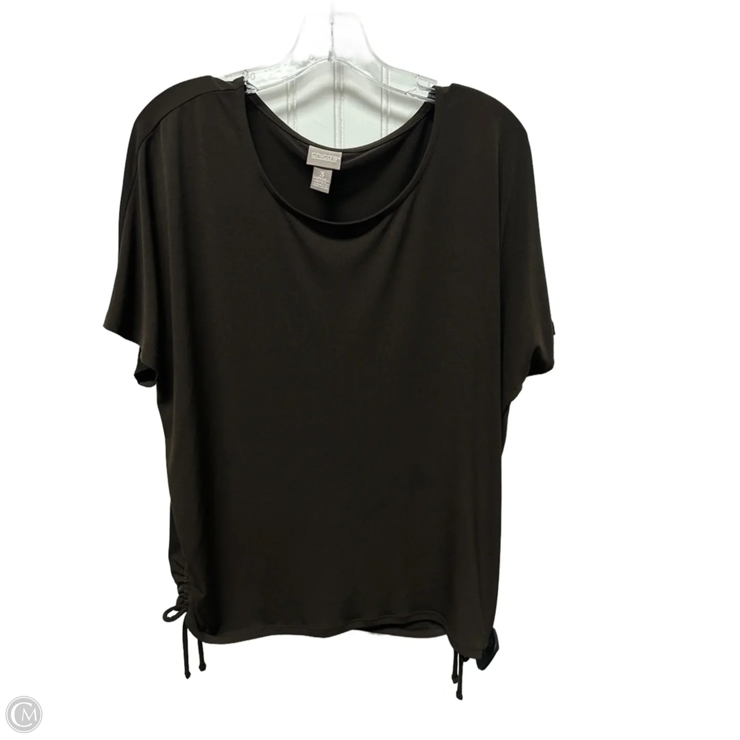 Top Short Sleeve By Chicos In Brown, Size: Xl