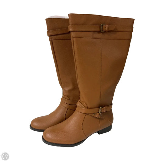Boots Knee Flats By Comfort Plus In Tan, Size: 9