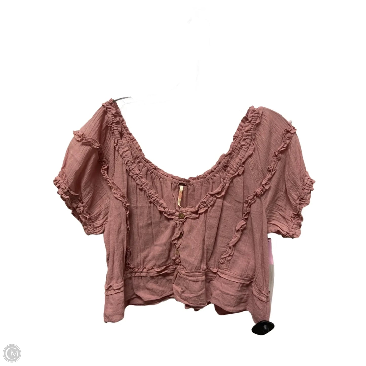 Top Short Sleeve By Free People In Pink, Size: M
