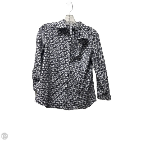 Top Long Sleeve Basic By Talbots In Blue & White, Size: M