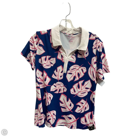 Athletic Top Short Sleeve By Clothes Mentor In Blue & White, Size: M