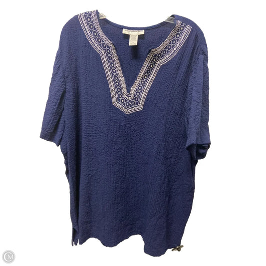 Top Short Sleeve By Catherines In Blue, Size: 2x