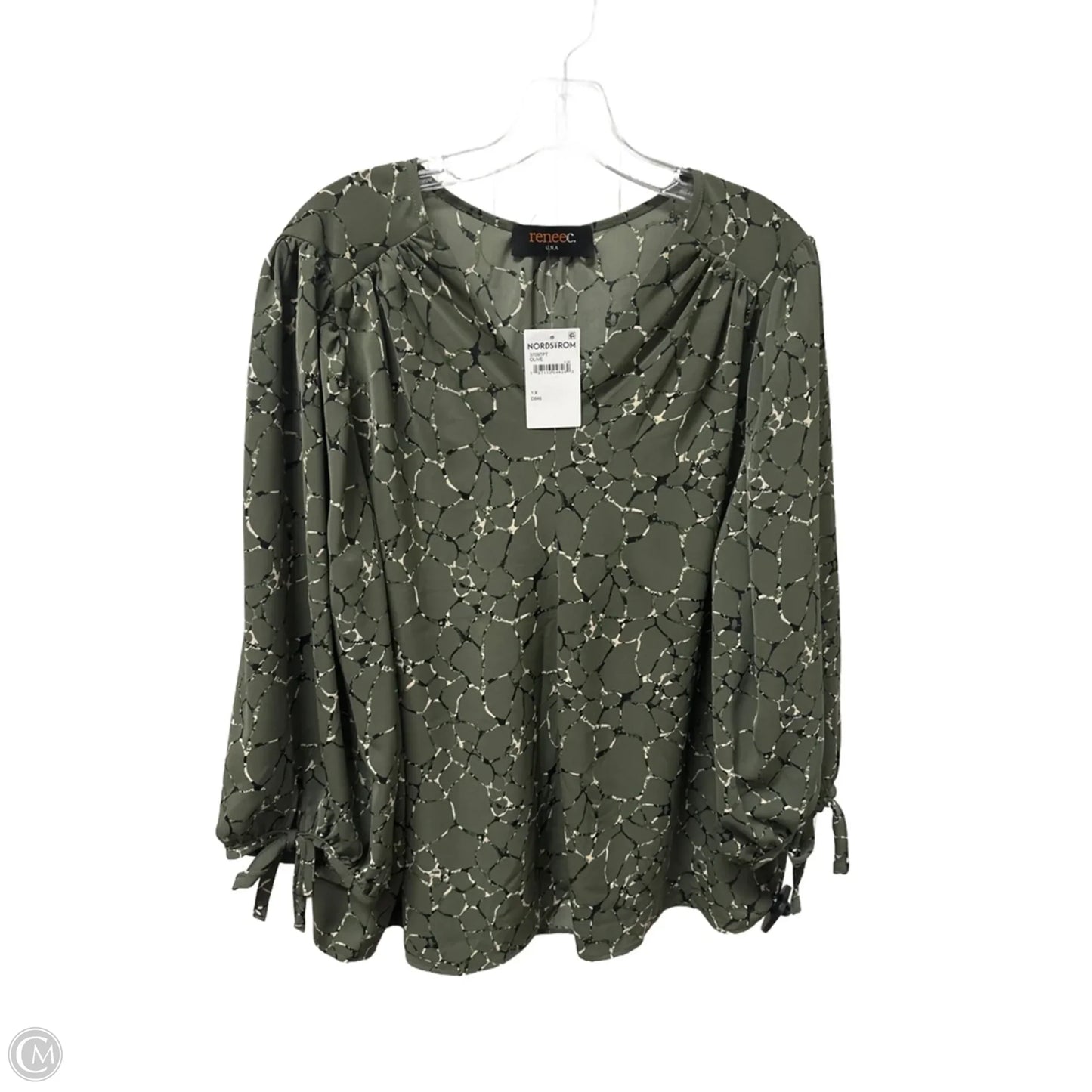 Top Long Sleeve By Renee C In Green, Size: 1x