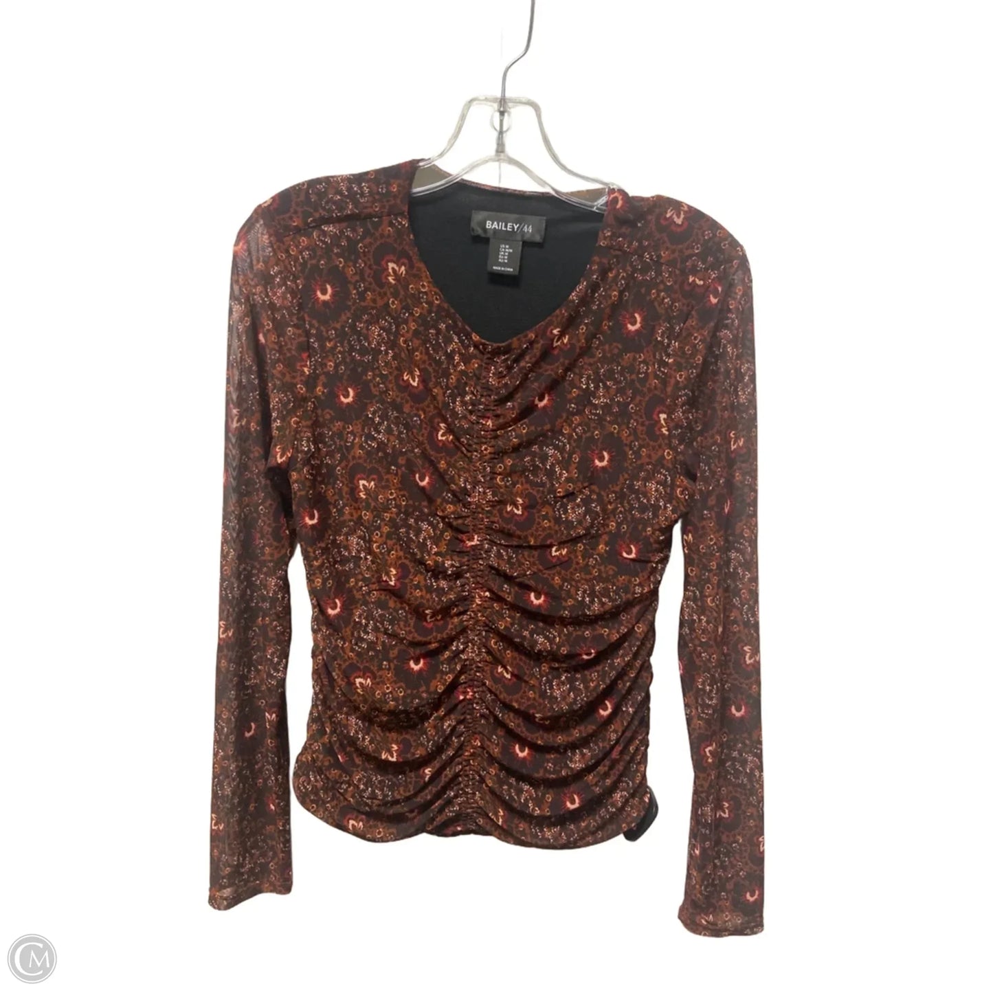Top Long Sleeve By Bailey 44 In Brown, Size: M