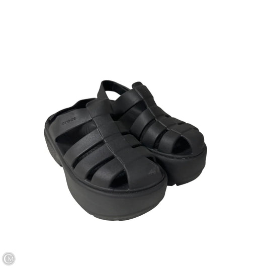 Shoes Heels Platform By Crocs In Black, Size: 6