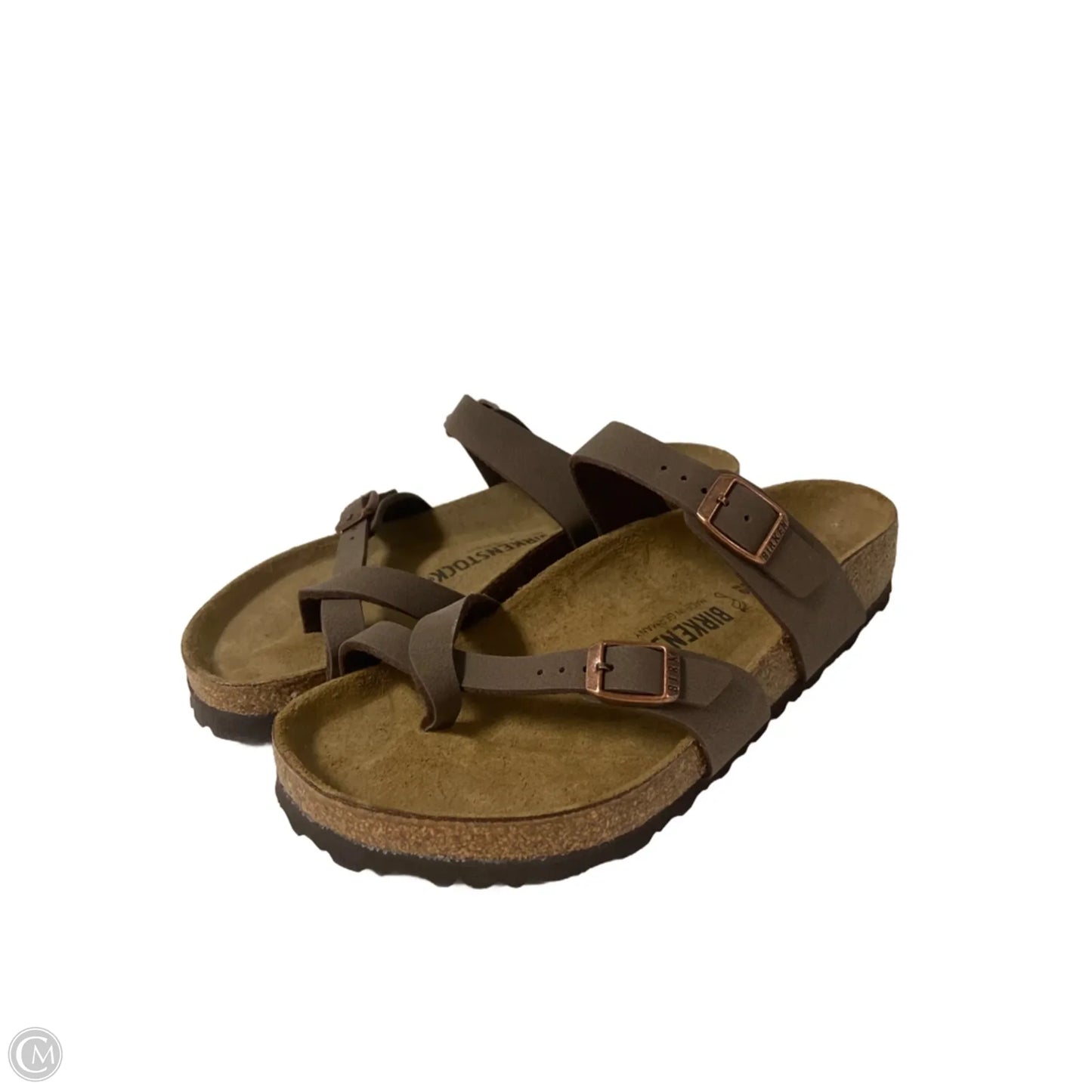 Sandals Flats By Birkenstock In Brown, Size: 8