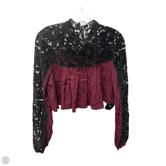 Top Long Sleeve By Free People In Maroon, Size: Xs