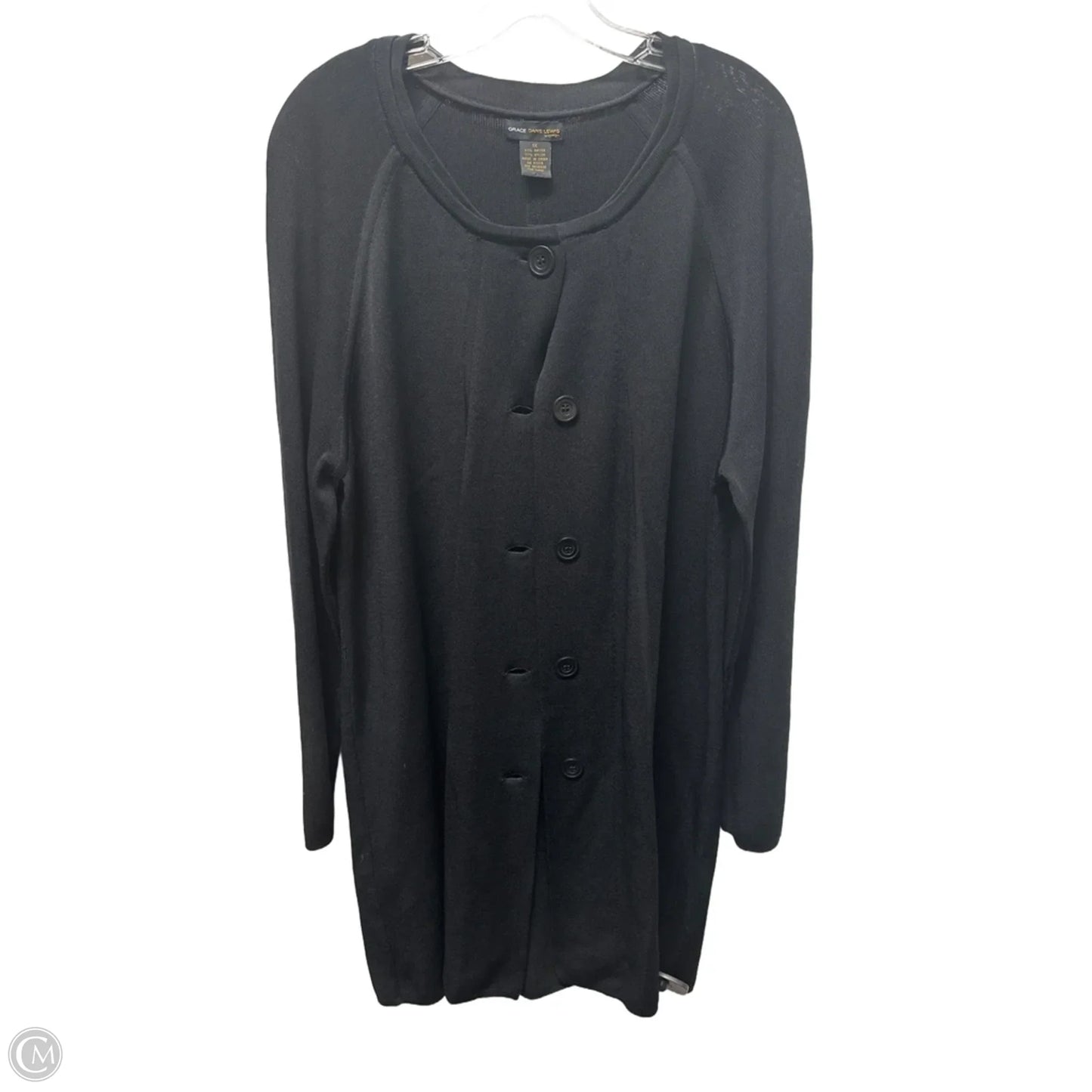 Sweater Cardigan By Grace In Black, Size: 1x