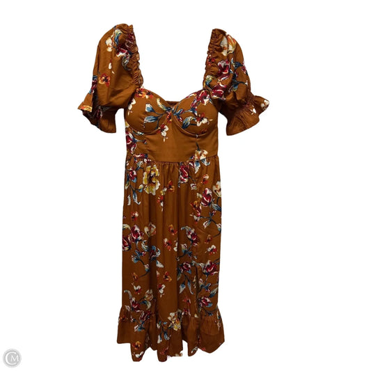 Dress Casual Maxi By Band Of Gypsies In Brown, Size: S