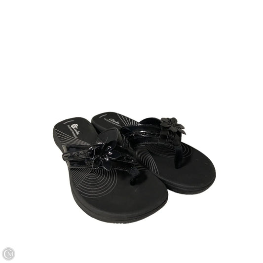 Sandals Flip Flops By Clarks In Black, Size: 10