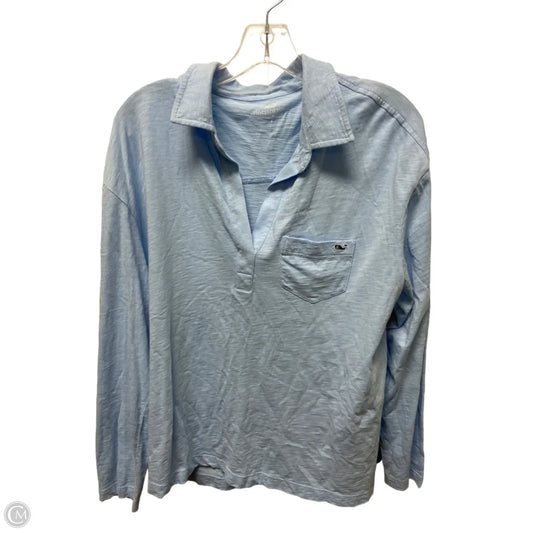 Top Long Sleeve Basic By Vineyard Vines In Blue, Size: L