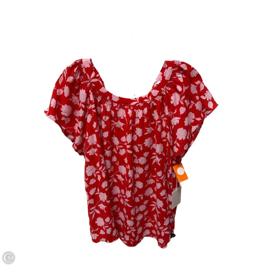 Top Short Sleeve By Lc Lauren Conrad In Red, Size: 1x