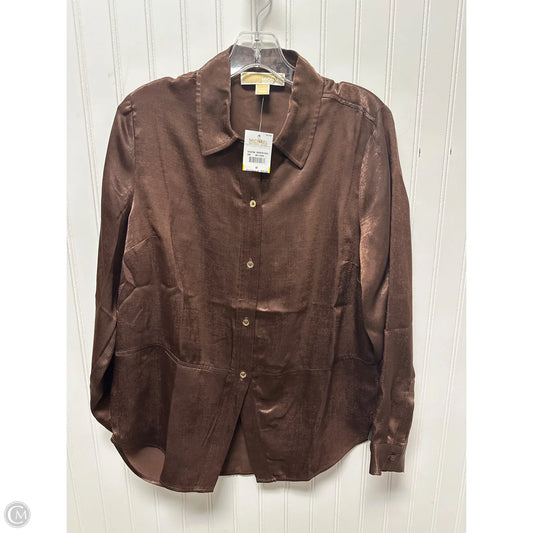 Top Long Sleeve By Michael By Michael Kors In Brown, Size: M